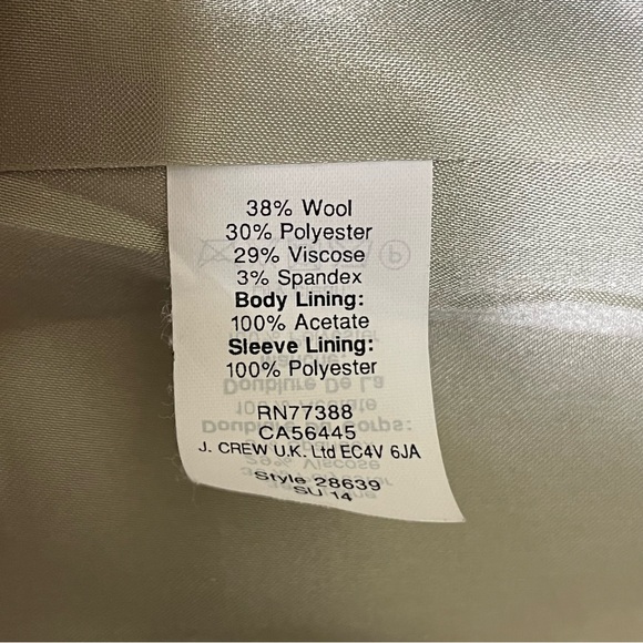 J. CREW Women’s Wool Blend Blazer Size 0 Blue Preppy Academia Officecore - Picture 9 of 9